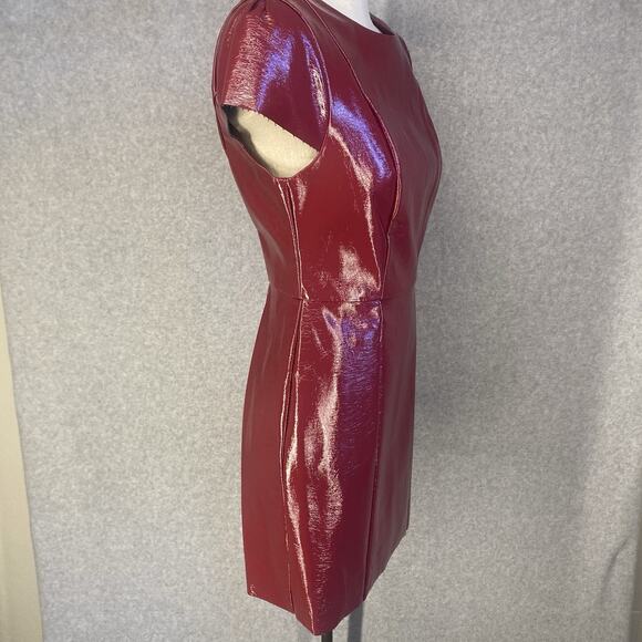 🍷 BCBGeneration Burgundy Pleather Mini Dress NWT - Picture 2 of 16